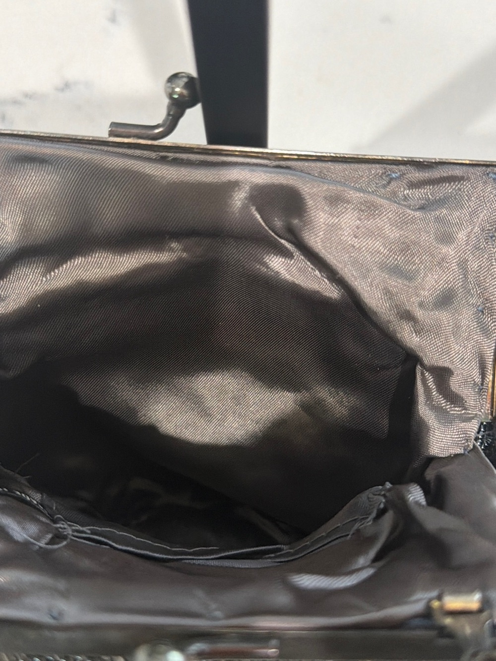 Beaded Metal-Effect Evening Clutch with Chain Strap - Picture 3 of 6